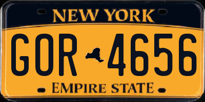 NY license plate GOR4656