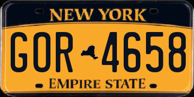 NY license plate GOR4658