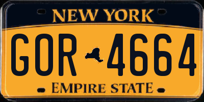NY license plate GOR4664