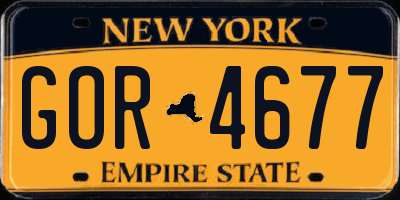 NY license plate GOR4677