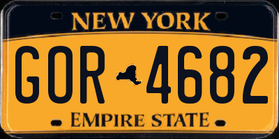 NY license plate GOR4682