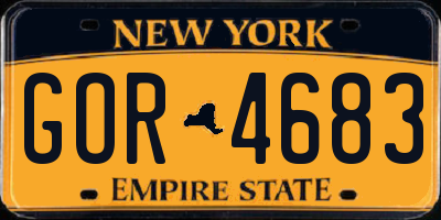 NY license plate GOR4683