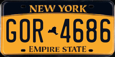 NY license plate GOR4686