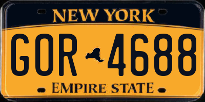 NY license plate GOR4688