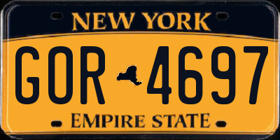 NY license plate GOR4697