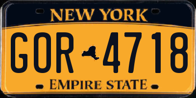NY license plate GOR4718