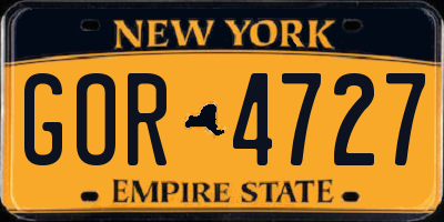 NY license plate GOR4727
