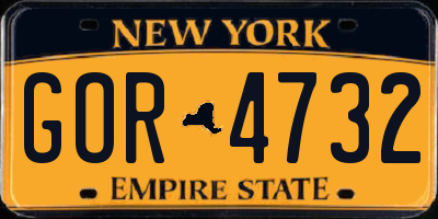 NY license plate GOR4732