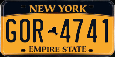 NY license plate GOR4741