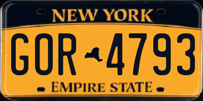 NY license plate GOR4793