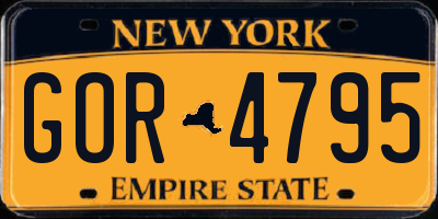 NY license plate GOR4795