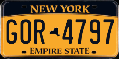 NY license plate GOR4797
