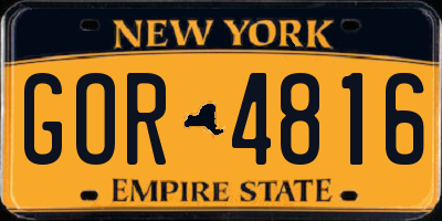 NY license plate GOR4816