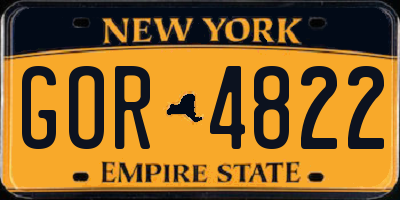 NY license plate GOR4822