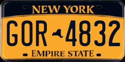 NY license plate GOR4832