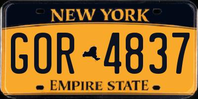 NY license plate GOR4837