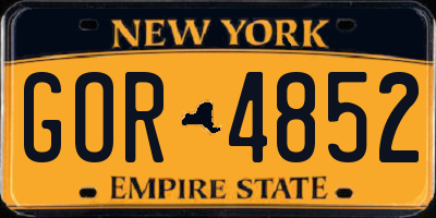 NY license plate GOR4852
