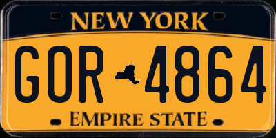 NY license plate GOR4864