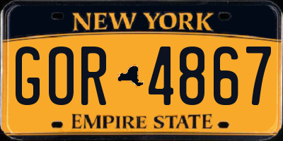 NY license plate GOR4867