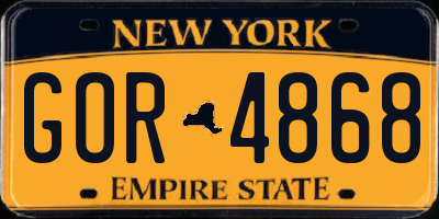 NY license plate GOR4868