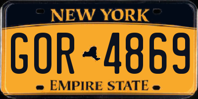 NY license plate GOR4869