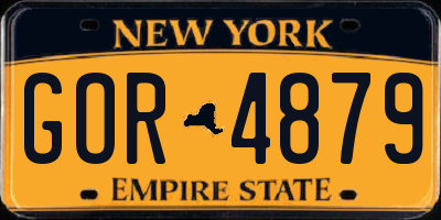 NY license plate GOR4879