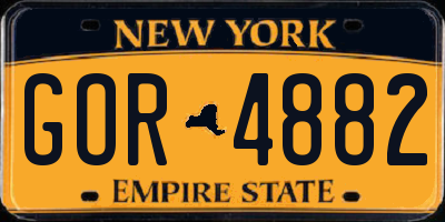 NY license plate GOR4882