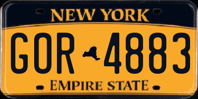 NY license plate GOR4883