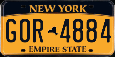 NY license plate GOR4884