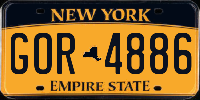 NY license plate GOR4886