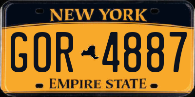 NY license plate GOR4887