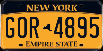 NY license plate GOR4895