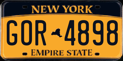 NY license plate GOR4898