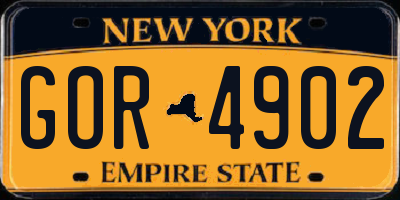 NY license plate GOR4902