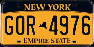 NY license plate GOR4976