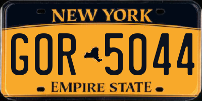 NY license plate GOR5044