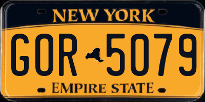 NY license plate GOR5079