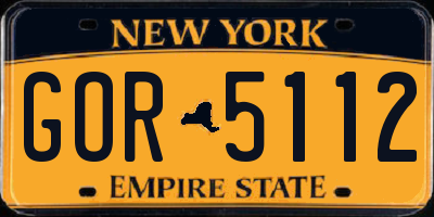 NY license plate GOR5112