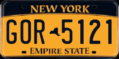 NY license plate GOR5121