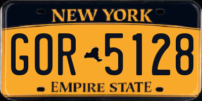 NY license plate GOR5128
