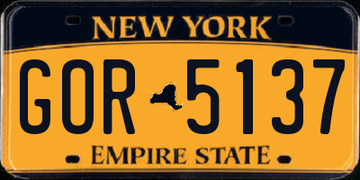 NY license plate GOR5137