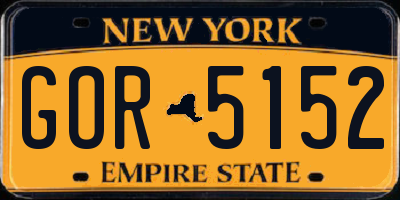 NY license plate GOR5152