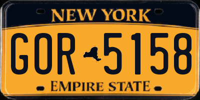 NY license plate GOR5158