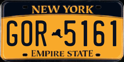 NY license plate GOR5161