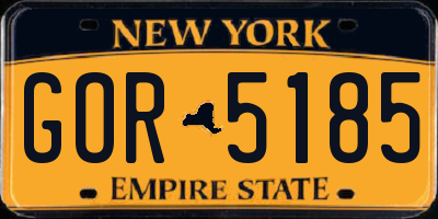 NY license plate GOR5185