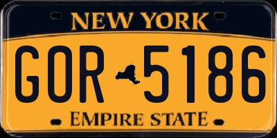 NY license plate GOR5186