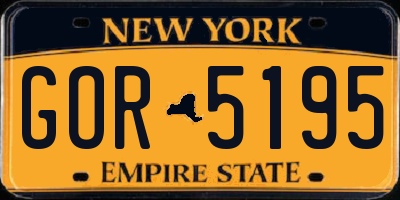 NY license plate GOR5195