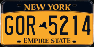 NY license plate GOR5214