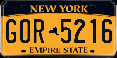 NY license plate GOR5216