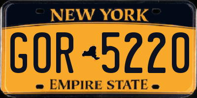 NY license plate GOR5220